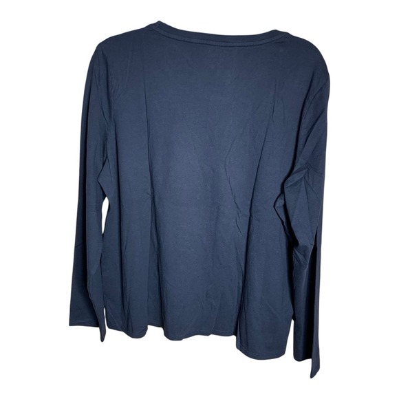 LL Bean Women Long Sleeve Wicked Comfy NWT T-Shirt Size XL Pet Blue - Picture 10 of 14
